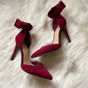 Burgundy Pointed Toe Heels